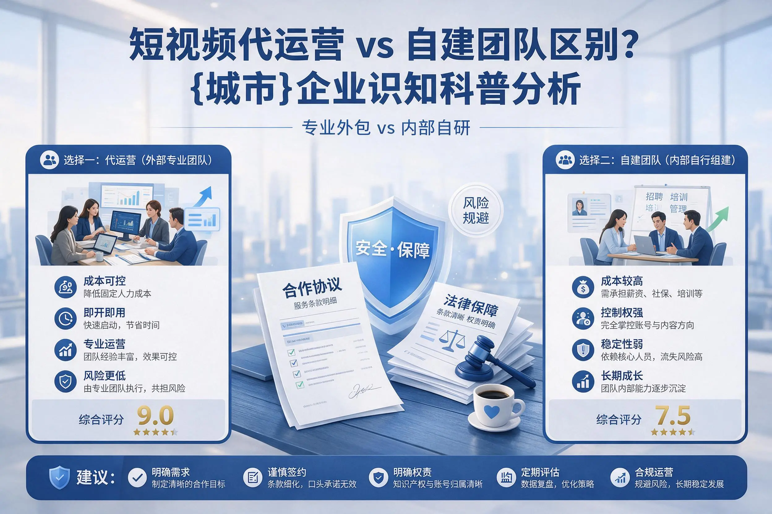 短视频代运营与自建团队区别？乌兰察布企业认知科普分析