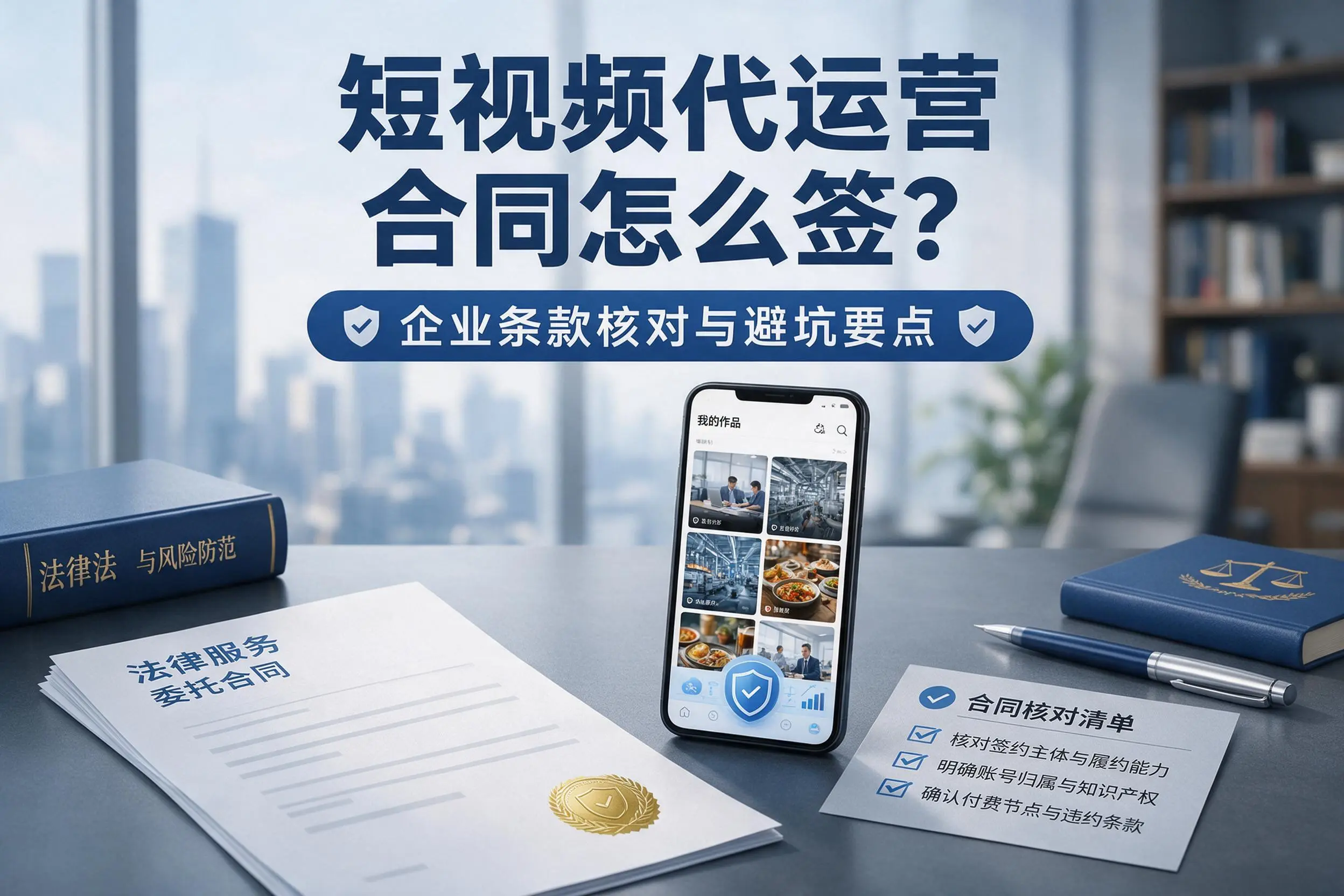 短视频代运营合同怎么签?乌兰察布企业条款核对与避坑要点