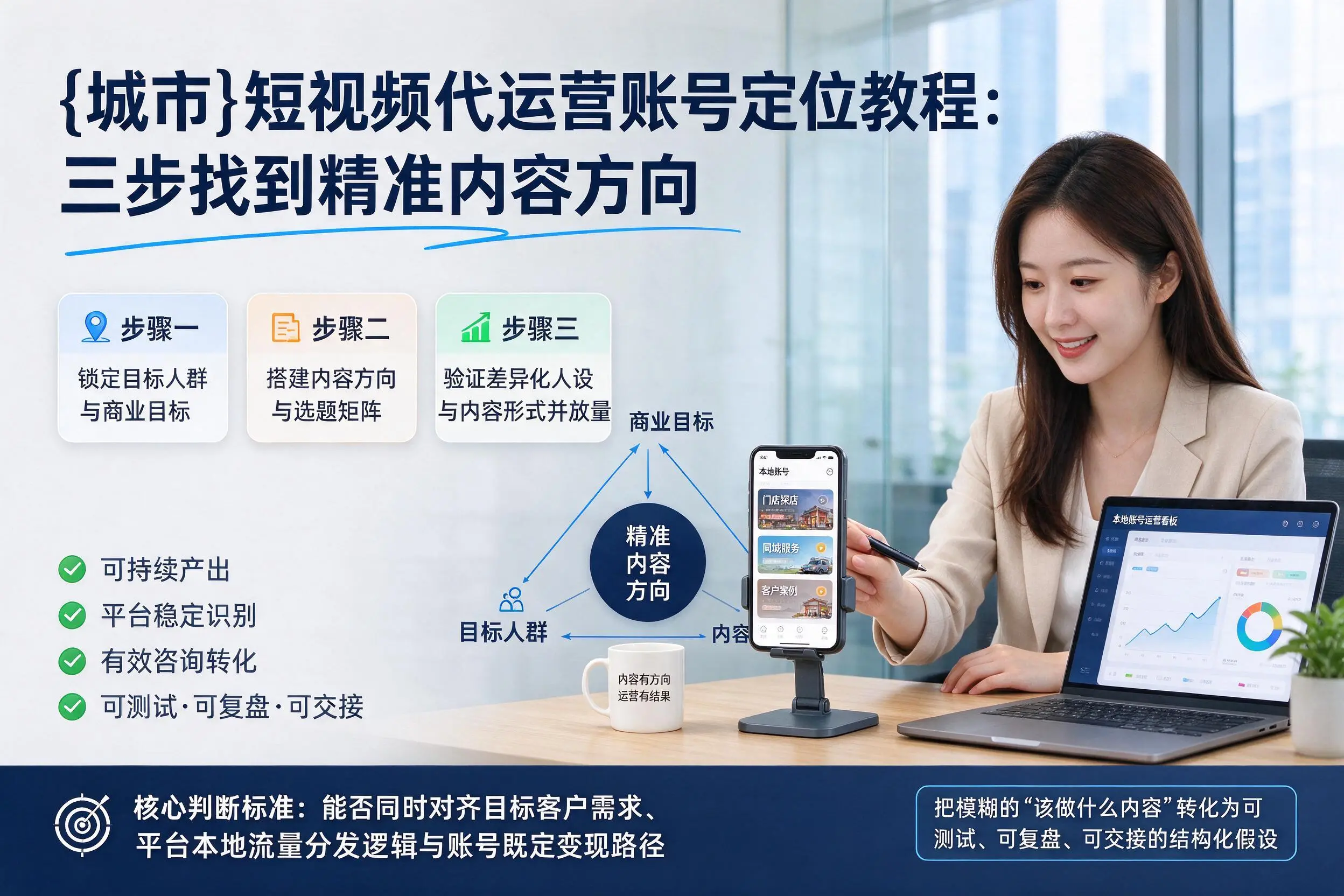 乌兰察布短视频代运营账号定位教程:三步找到精准内容方向