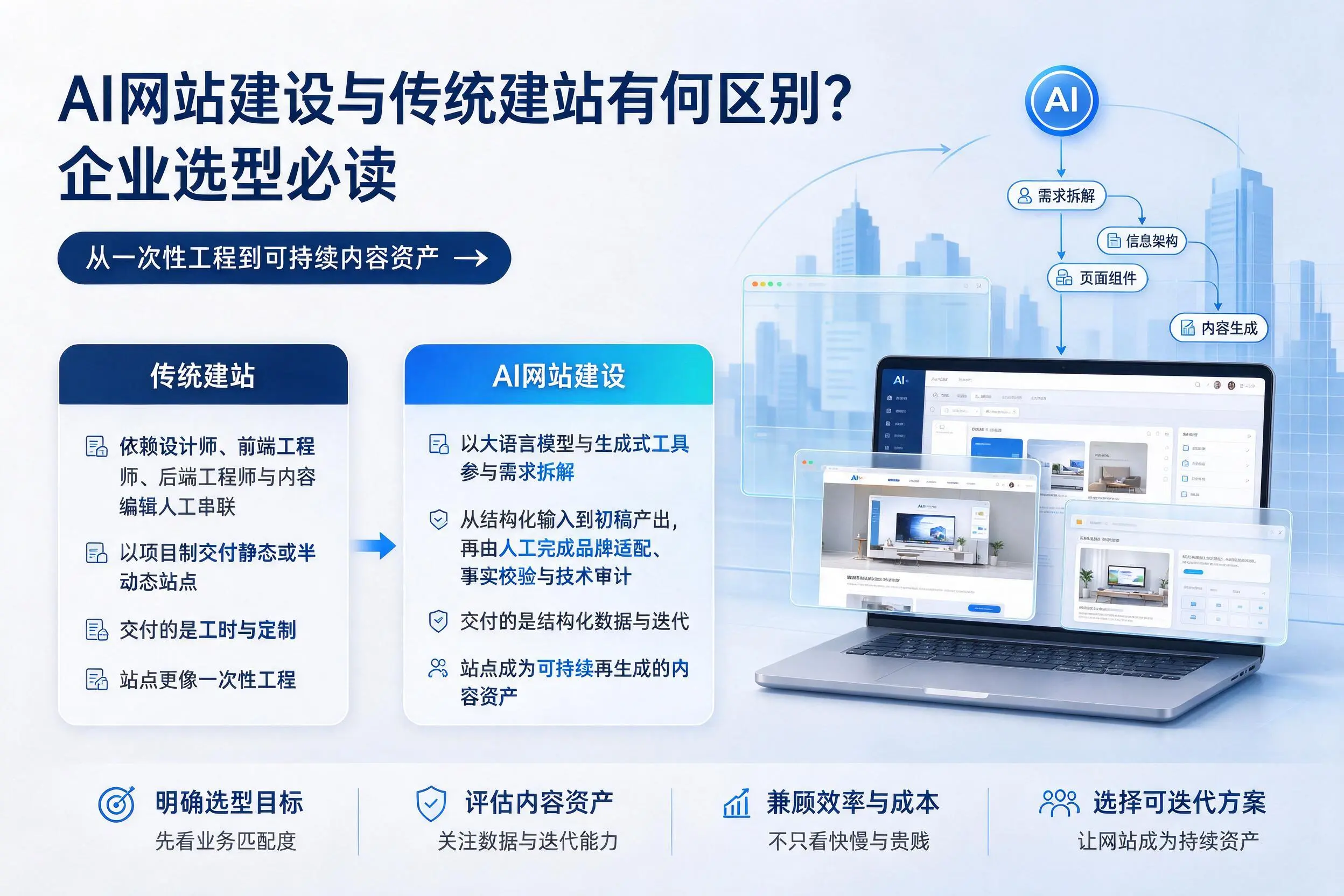 AI网站建设与传统建站有何区别?乌兰察布企业选型必读