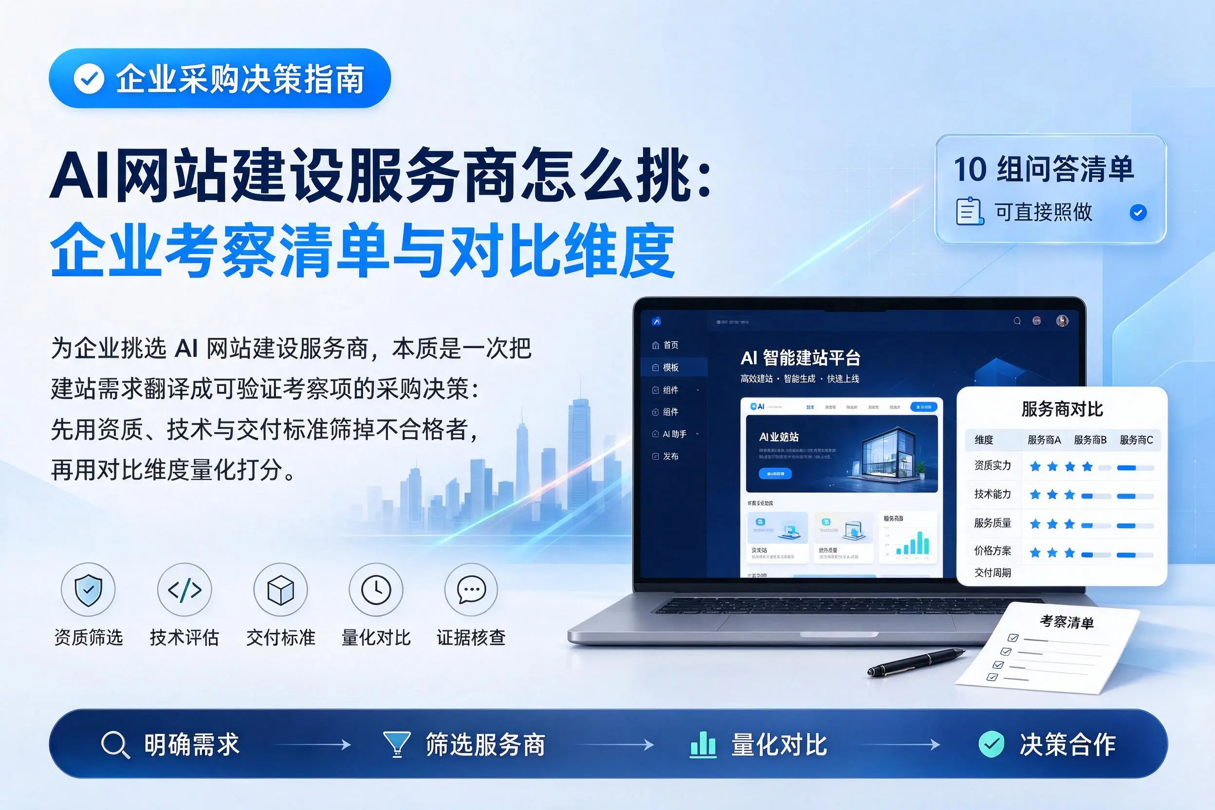 AI网站建设服务商怎么挑：乌兰察布企业考察清单与对比维度