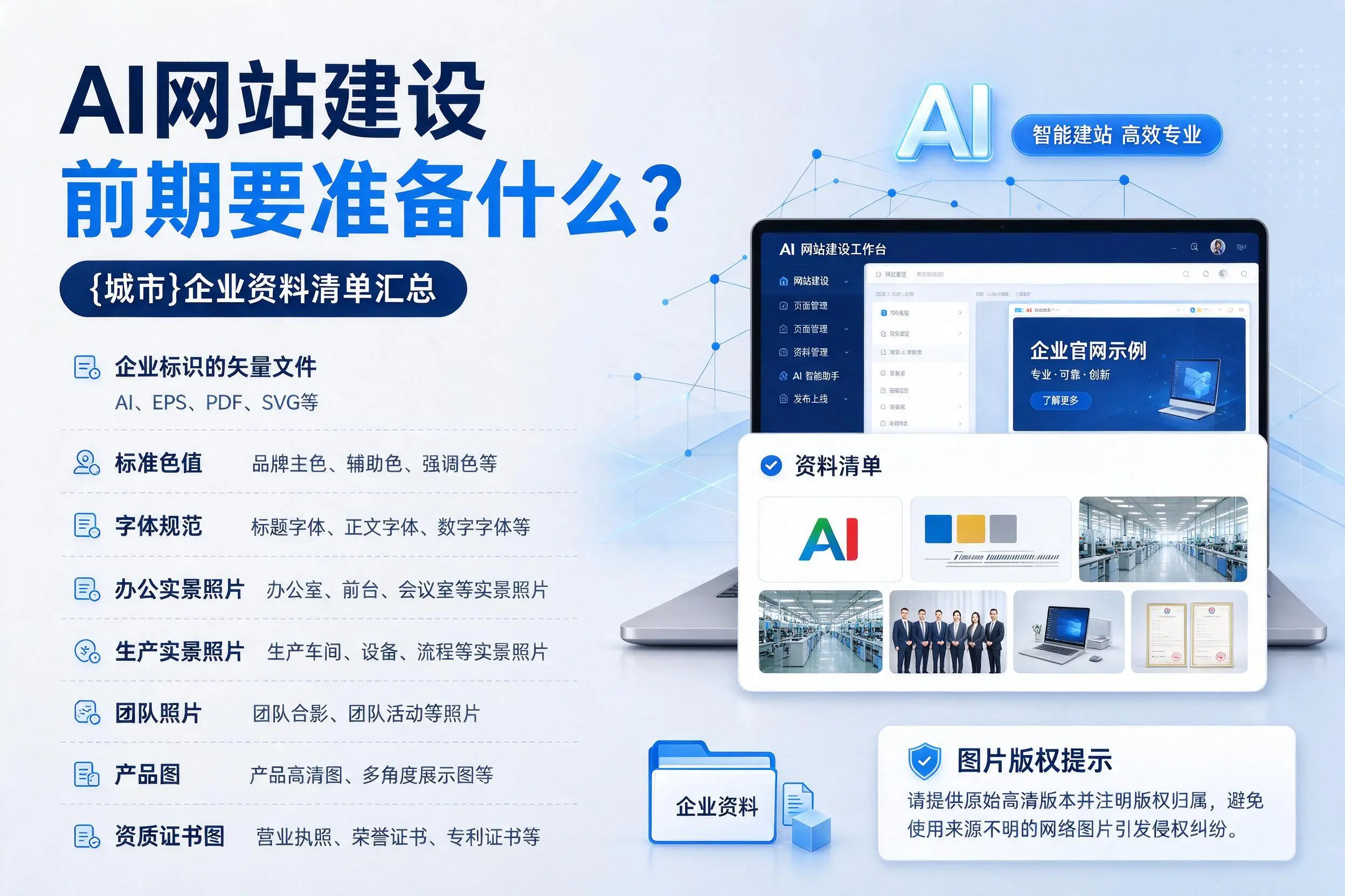 AI网站建设前期要准备什么?乌兰察布企业资料清单汇总