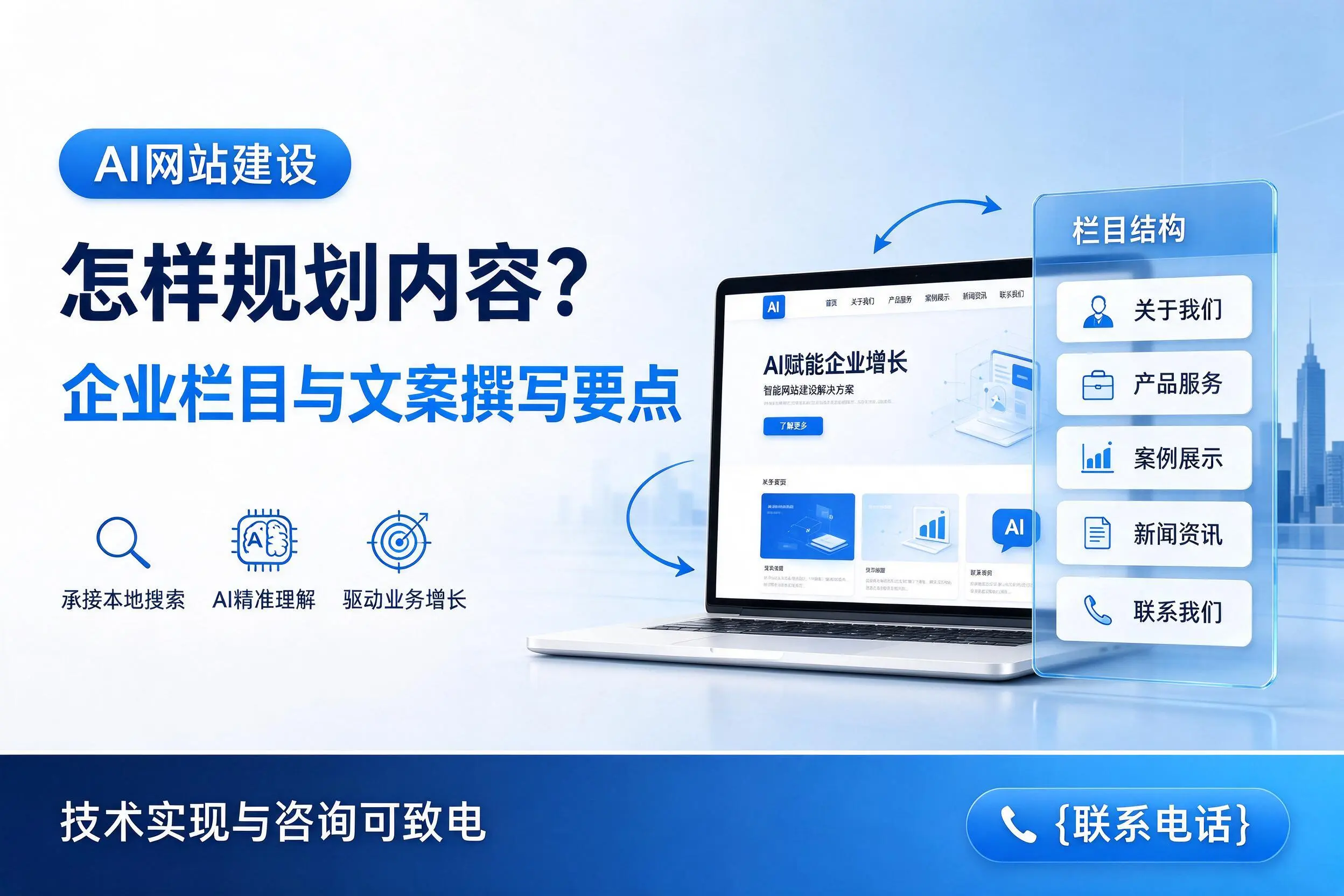 AI网站建设怎样规划内容?乌兰察布企业栏目与文案撰写要点